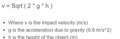 impact tester velocity|impact velocity calculator.